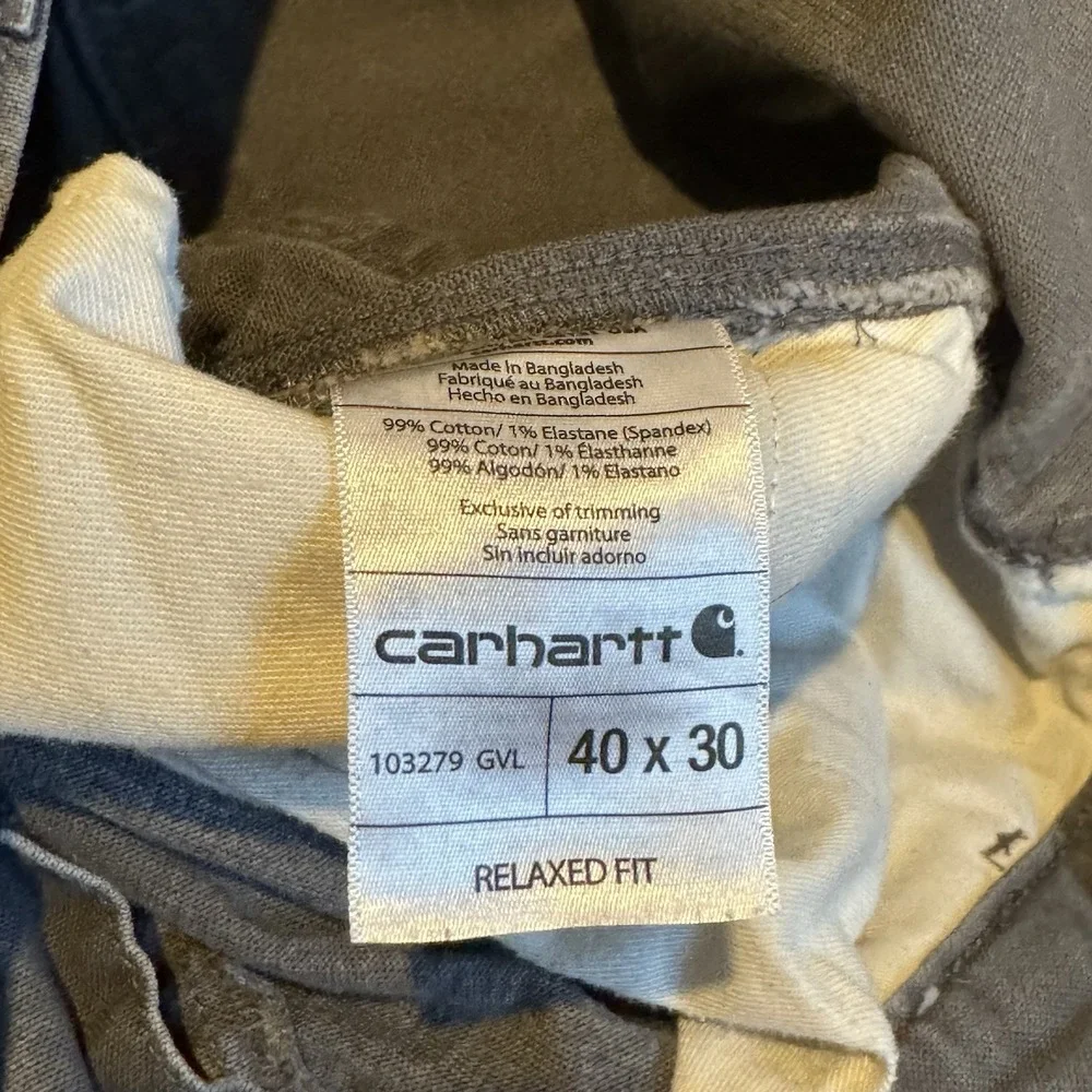 Carhartt Rugged Flex Relaxed Fit Duck Utility Gray Work Pants Men's 40x30